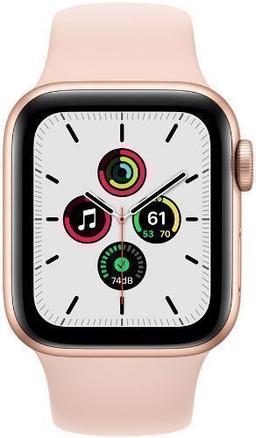 Apple Apple Watch SE 1st Gen (2020) (GPS) - 32GB - Gold-Aluminum-Sport Band-Pink Sand - 40mm - Gold Aluminum Case with Pink Sand Rubber Sport Band - Acceptable - 80% Battery Health