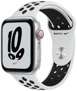 Apple Watch SE 1st Gen (2020) (GPS) - 32GB - 40mm - Silver Nike (Aluminum) Case with Pure Platinum/Black Rubber Nike Sport Band