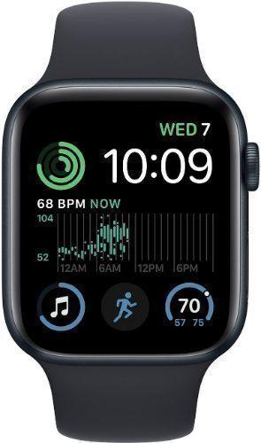 Apple Watch SE 2nd Gen (2022) (GPS) - 32GB - 40mm - Midnight Aluminum Case with Midnight Rubber Sport Band - One Size