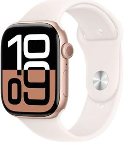 Apple Watch Series 10 (GPS) - 64GB - 42mm - Rose Gold Aluminum Case with Light Blush Rubber Sport Band - One Size