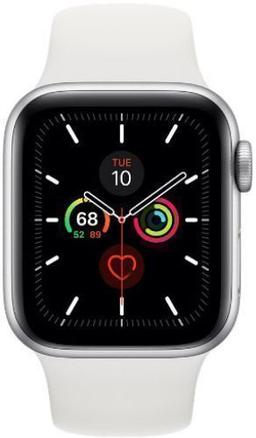 Apple Watch Series 5 (GPS) - 32GB - 40mm - Silver Aluminum Case with White Rubber Sport Band