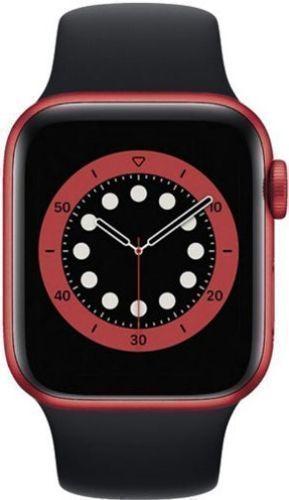 Apple Watch Series 6 (GPS) - 32GB - 44mm - Red Aluminum Case with Black Rubber Sport Band