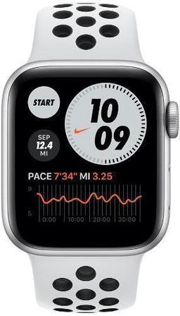 Apple Watch Series 6 (GPS) - 32GB - 40mm - Silver Nike (Aluminum) Case with Pure Platinum/Black Rubber Nike Sport Band