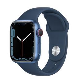 Apple Watch Series 7 (Cellular + GPS) - 32GB - 41mm - Blue Aluminum Case with Abyss Blue Rubber Sport Band