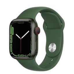 Apple Watch Series 7 (Cellular + GPS) - 32GB - 45mm - Green Aluminum Case with Clover Rubber Sport Band