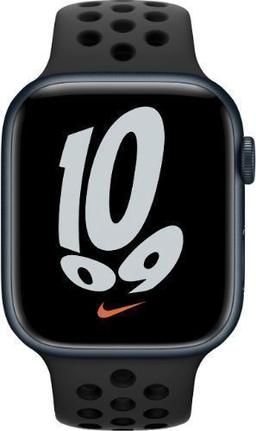 Apple Watch Series 7 (GPS) - 32GB - 45mm - Midnight Nike (Aluminum) Case with Anthracite/Black Rubber Nike Sport Band