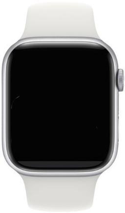 Apple Watch Series 7 (Cellular + GPS) - 32GB - 45mm - Silver Stainless Steel Case with White Rubber Sport Band