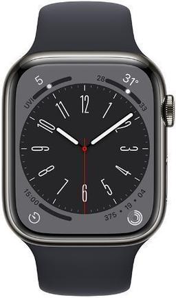 Apple Watch Series 8 (Cellular + GPS) - 32GB - 41mm - Graphite Stainless Steel Case with Midnight Rubber Sport Band