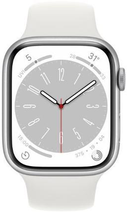 Apple Watch Series 8 (GPS) - 32GB - 41mm - Silver Aluminum Case with White Rubber Sport Band