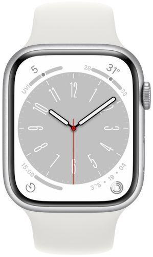Apple Watch Series 8 (GPS) - 32GB - 41mm - Silver Aluminum Case with White Rubber Sport Band