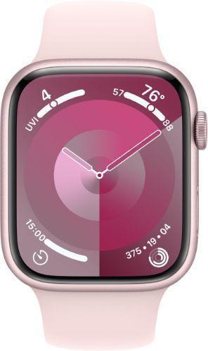 Apple Watch Series 9 (GPS) - 64GB - 45mm - Pink Aluminum Case with Light Pink Rubber Sport Band - One Size