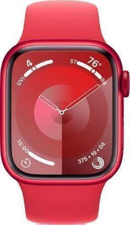 Apple Watch Series 9 (GPS) - 64GB - 41mm - Red Aluminum Case with Red Rubber Sport Band - One Size