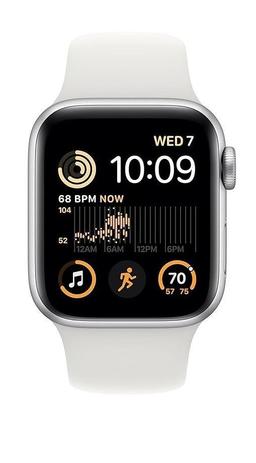 Apple Watch Series 9 (Cellular + GPS) - 64GB - 41mm - Silver Aluminum Case with White Stainless Steel Sport Band - One Size