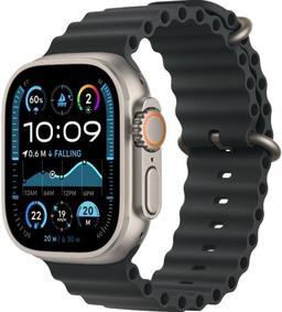 Apple Watch Ultra 2 (Cellular + GPS) - 64GB - 49mm - Titanium Titanium Case with Black Rubber Ocean Band - One Size