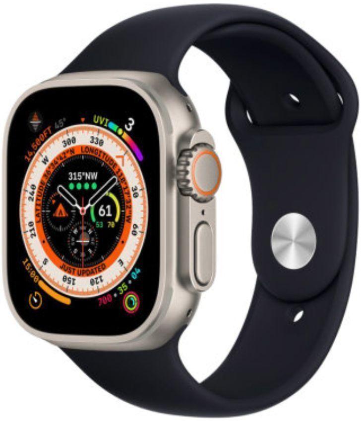 Apple Watch Ultra 2 (Cellular + GPS) - 64GB - 49mm - Titanium Titanium Case with Black Rubber Silicone Band - One Size