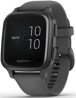 Garmin Venu Sq Smartwatch - 33.1mm - Slate Black Fiber-reinforced Polymer Case with Shadow Black Silicone Silicone Strap