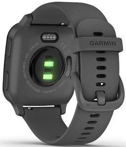 Garmin Venu Sq Smartwatch - 33.1mm - Slate Black Fiber-reinforced Polymer Case with Shadow Black Silicone Silicone Strap