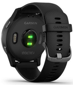 Garmin Vivoactive 4 Smartwatch - 45mm - Slate Fiber-reinforced Polymer Case with Black Silicone Silicone Strap