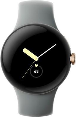 Google Pixel Watch 1 (Bluetooth + LTE) - 32GB - 41mm - Champagne Gold Stainless Steel Case with Hazel Fluoroelastomer Active Band