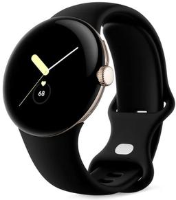 Google Pixel Watch 2 (Bluetooth) - 32GB - 1.2 inch - Champagne Gold Aluminum Case with Obsidian Fluoroelastomer Active Band