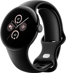 Google Pixel Watch 2 (Bluetooth) - 32GB - 1.2 inch - Matte Black Aluminum Case with Obsidian Fluoroelastomer Active Band