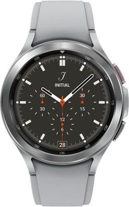 Samsung Galaxy Watch4 (Bluetooth) - 16GB - 42mm - Silver Classic (Stainless Steel) Case with Silver Fluoroelastomer Ridge Sports Band