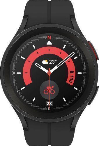 Samsung Galaxy Watch5 (Bluetooth + LTE) - 16GB - 45mm - Black Pro (Titanium) Case with Black Fluoroelastomer D-Buckle Band